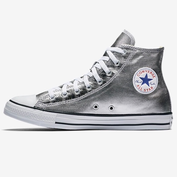 converse high tops silver